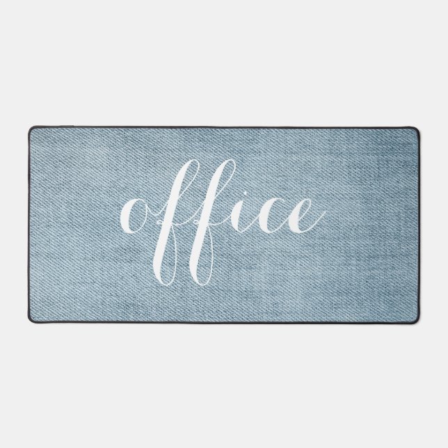 Blue Denim Photo Customizable Desk Mat (Front)