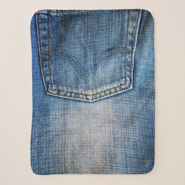 Blue denim sherpa blanket (Front)