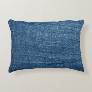 Blue Denim Texture: Classic Jeans. Accent Pillow