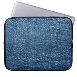 Blue Denim Texture: Classic Jeans. Laptop Sleeve