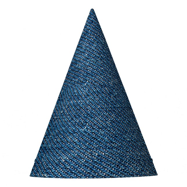 Blue Denim Texture Close-Up Shot Party Hat (Front)