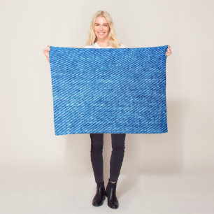 Blue Denim Texture Fleece Blanket