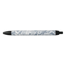 Blue Denim White Floral Lace Image