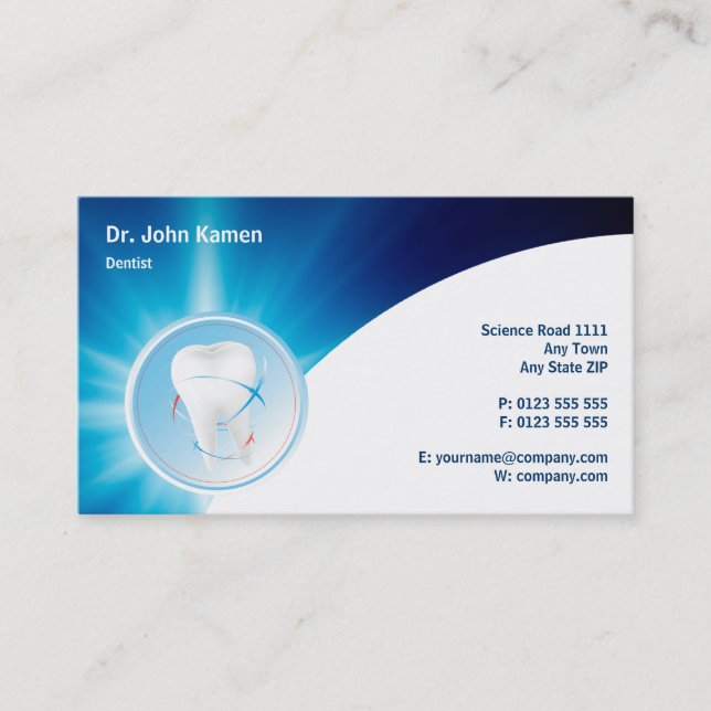 Blue Dental Appointment Card | Personalize Dentist (Front)