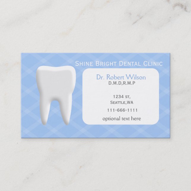 Blue Dental businesscards with appointment card (Front)