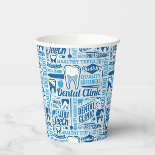 Blue Dental Clinic Pattern Paper Cups