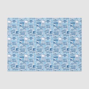 Blue Dental Clinic Pattern Tissue Paper
