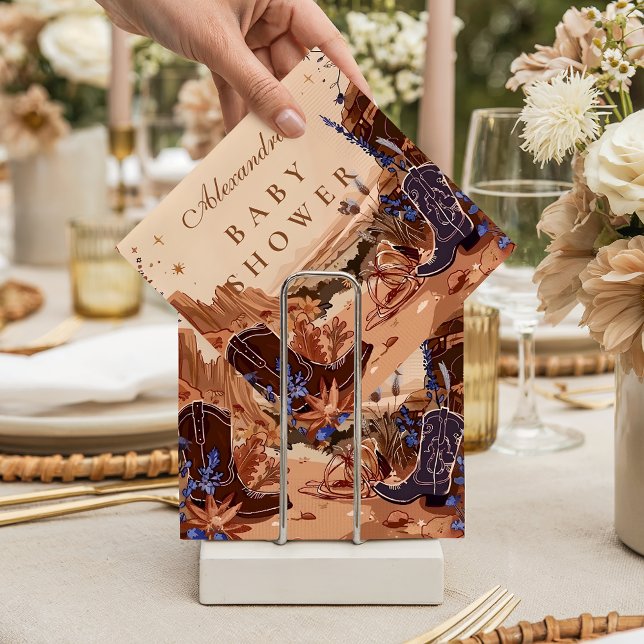 Blue Desert Western Baby Shower Napkin (Creator Uploaded)