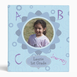Blue Design Grade School Memories Photo Template Binder