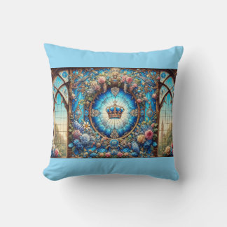 Blue design throw pillow