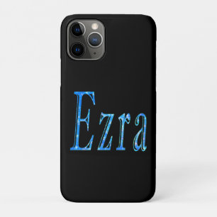 Blue Designed Ezra Name, iPhone 11 Pro Case