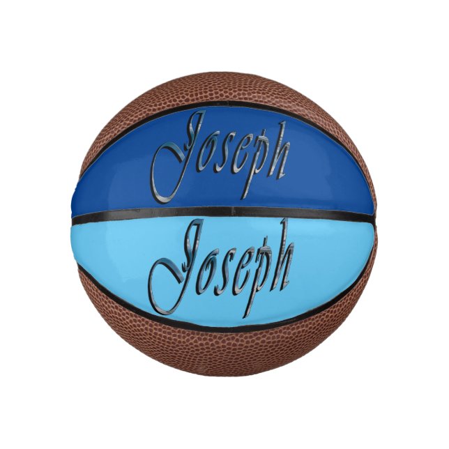 Blue Designed Joseph Name, Kids Basketball (Front)
