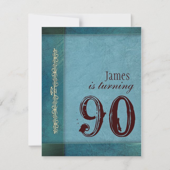 Blue designer Anniversaire Fête Invitations (Devant)