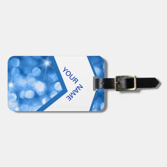 Blue Designer Luggage Tag (Front Horizontal)
