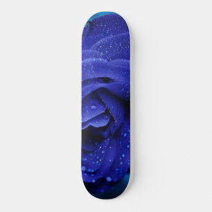 Blue Dewdrop Rose Skateboard
