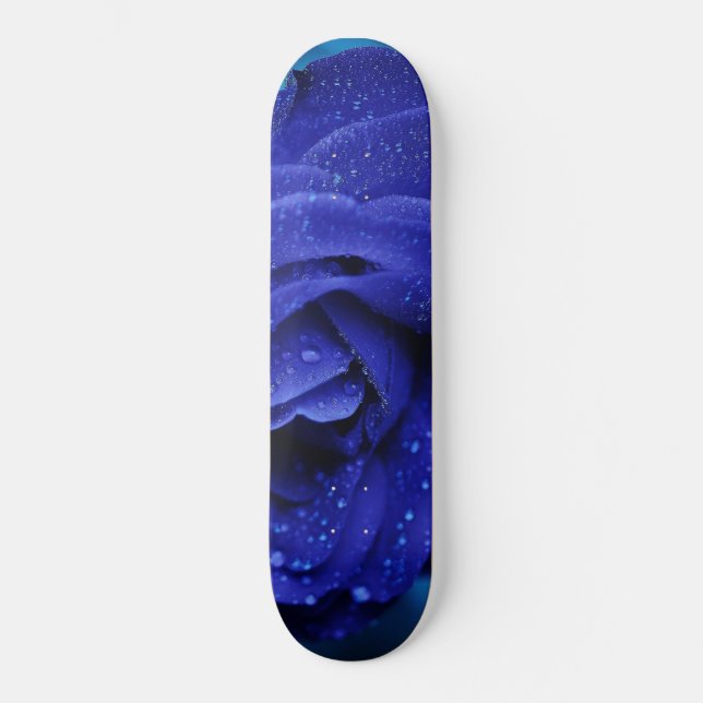 Blue Dewdrop Rose Skateboard (Front)
