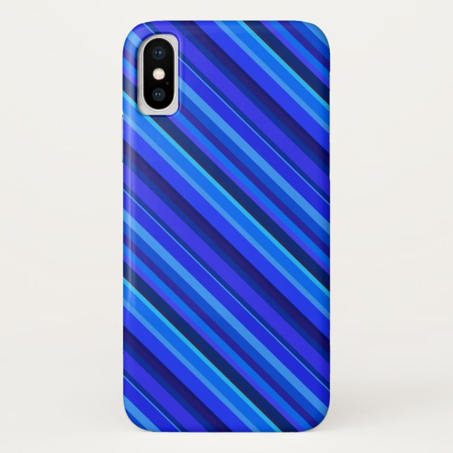 Blue diagonal stripes Case-Mate iPhone case (Back)