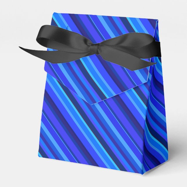 Blue diagonal stripes favor box (Front Side)