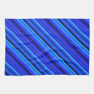 Blue diagonal stripes kitchen towel