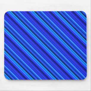 Blue diagonal stripes mouse pad