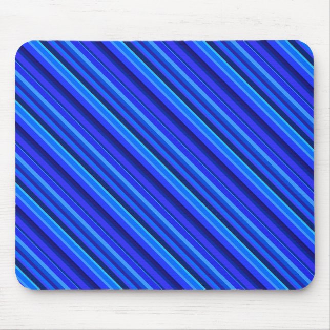 Blue diagonal stripes mouse pad (Front)