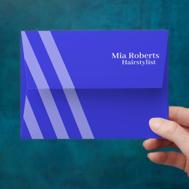 Blue diagonal stripes print envelope (Hand)
