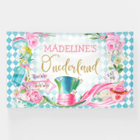 Blue Diamond 6x10 Alice Onederland Birthday Banner
