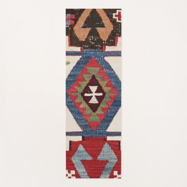 Blue Diamond Arrow Konya // 19th Century Yoga Mat (Front)