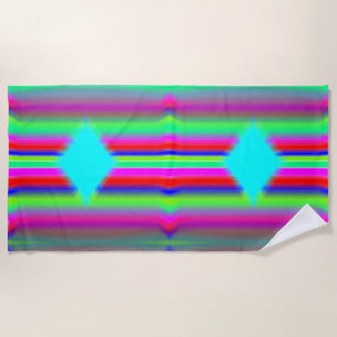 Blue diamond beach towel