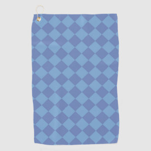 Blue Diamond Chequered Pattern Golf Towel
