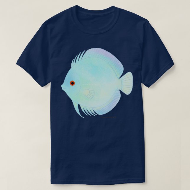 Blue Diamond Discus Fish T-Shirt (Design Front)
