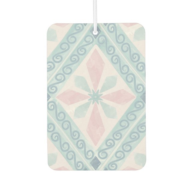 Blue Diamond Geometric Pattern Air Freshener (Front)