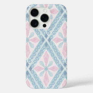 Blue Diamond Geometric Pattern iPhone 16 Pro Case