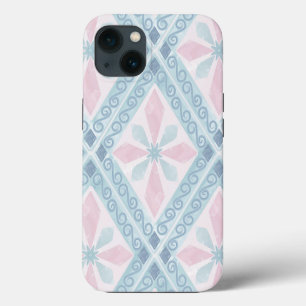Blue Diamond Geometric Pattern iPhone 13 Case