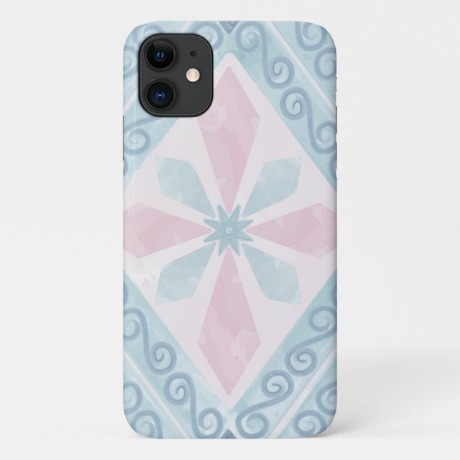 Blue Diamond Geometric Pattern Case-Mate iPhone Case (Back)