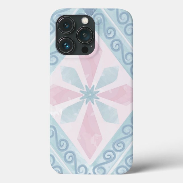 Blue Diamond Geometric Pattern Case-Mate iPhone Case (Back)