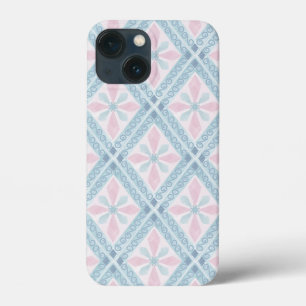 Blue Diamond Geometric Pattern iPhone 13 Mini Case