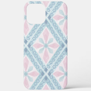 Blue Diamond Geometric Pattern iPhone 12 Pro Max Case