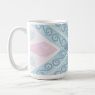 Blue Diamond Geometric Pattern Coffee Mug