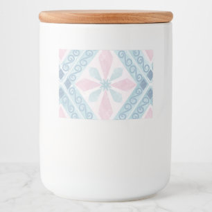 Blue Diamond Geometric Pattern Food Label