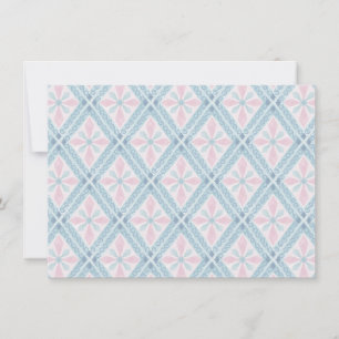 Blue Diamond Geometric Pattern Thank You Card
