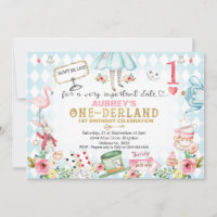 Blue Diamond Gold Alice One-derland 1st Birthday I