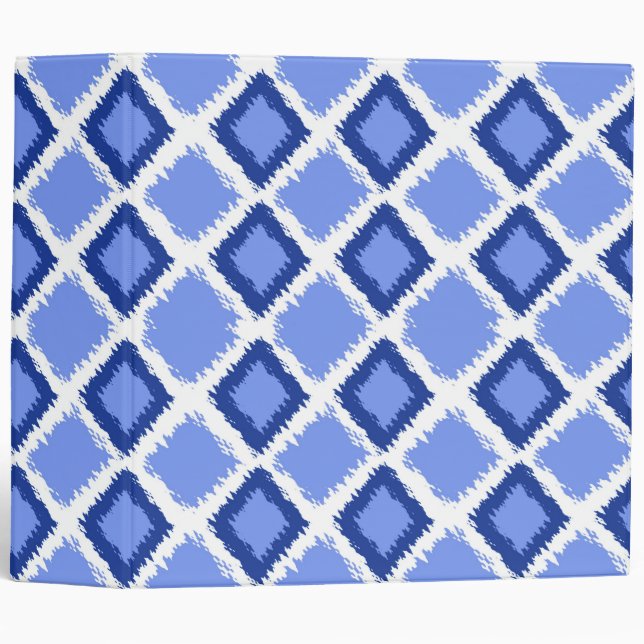 Blue Diamond Ikat Pattern Binder (Front/Spine)