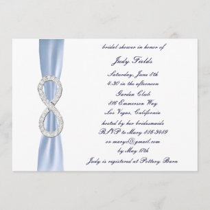 Blue Diamond Infinity Bridal Shower Invitation