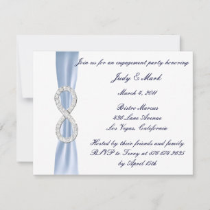 Blue Diamond Infinity Engagement Party Invitation