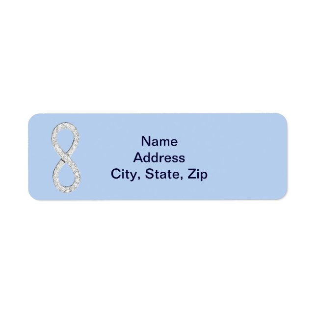 Blue Diamond Infinity Wedding Address Labels (Front)