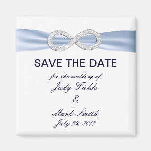 Blue Diamond Infinity Wedding Save The Date Magnet