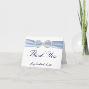 Blue Diamond Infinity Wedding Thank You Card