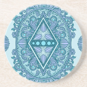 Blue Diamond Mandala Coaster