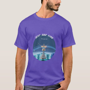 Blue Diamond Metallic King Chess Fathers Day T-Shirt